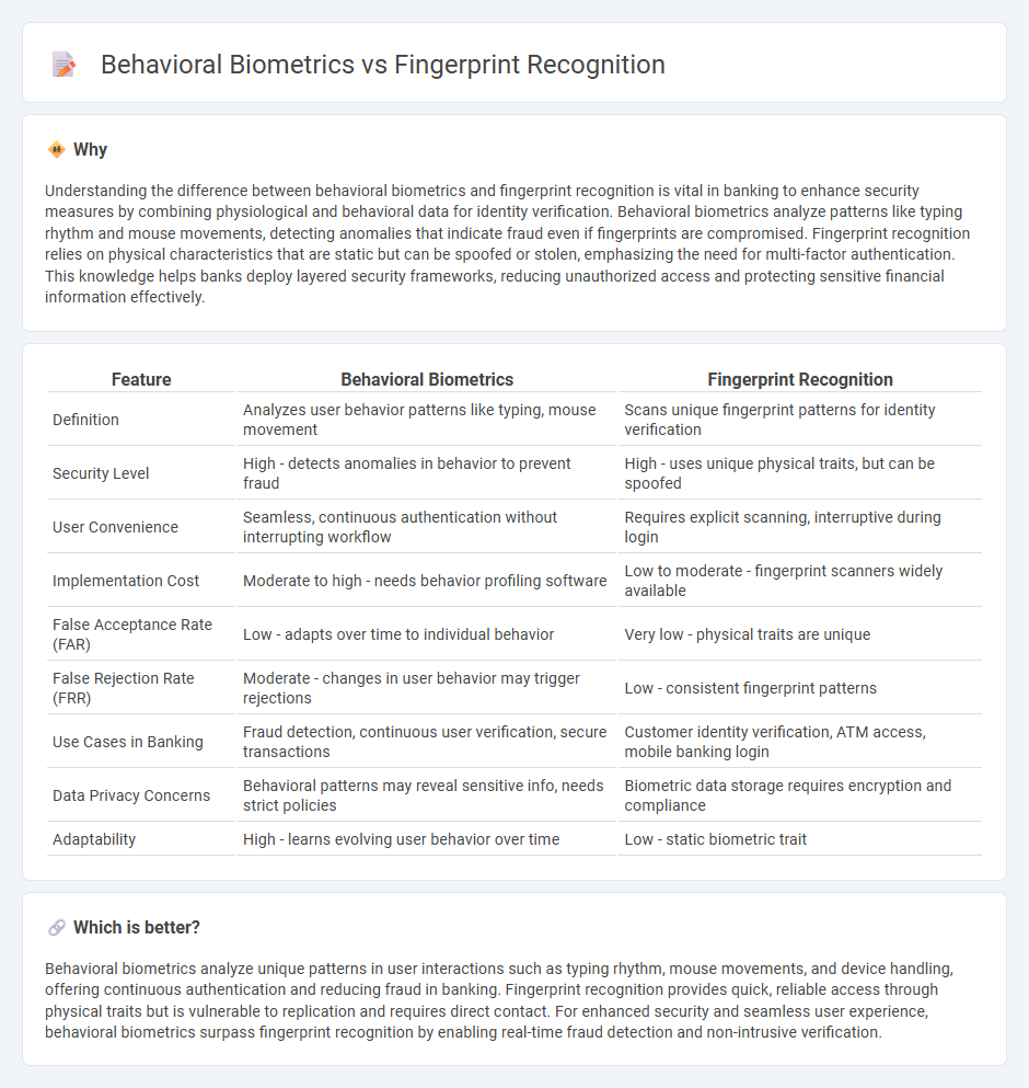 Behavioral Biometrics vs Fingerprint Recognition in Banking