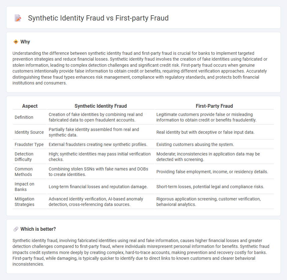 Synthetic Identity Fraud vs First-Party Fraud in Banking