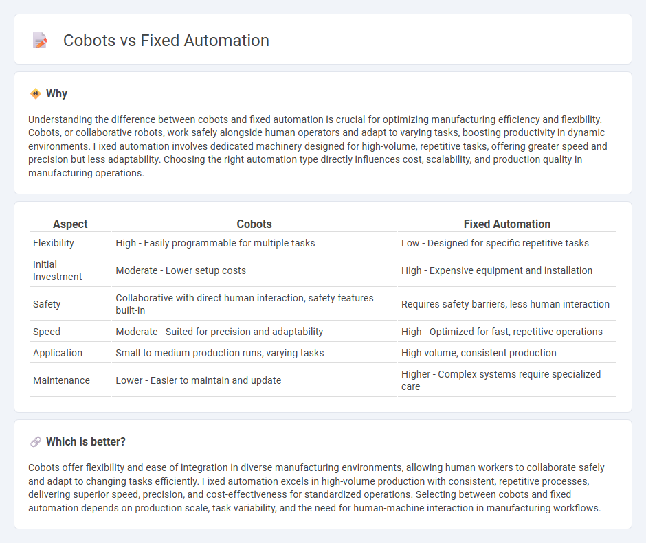 Cobots vs Fixed Automation in Manufacturing