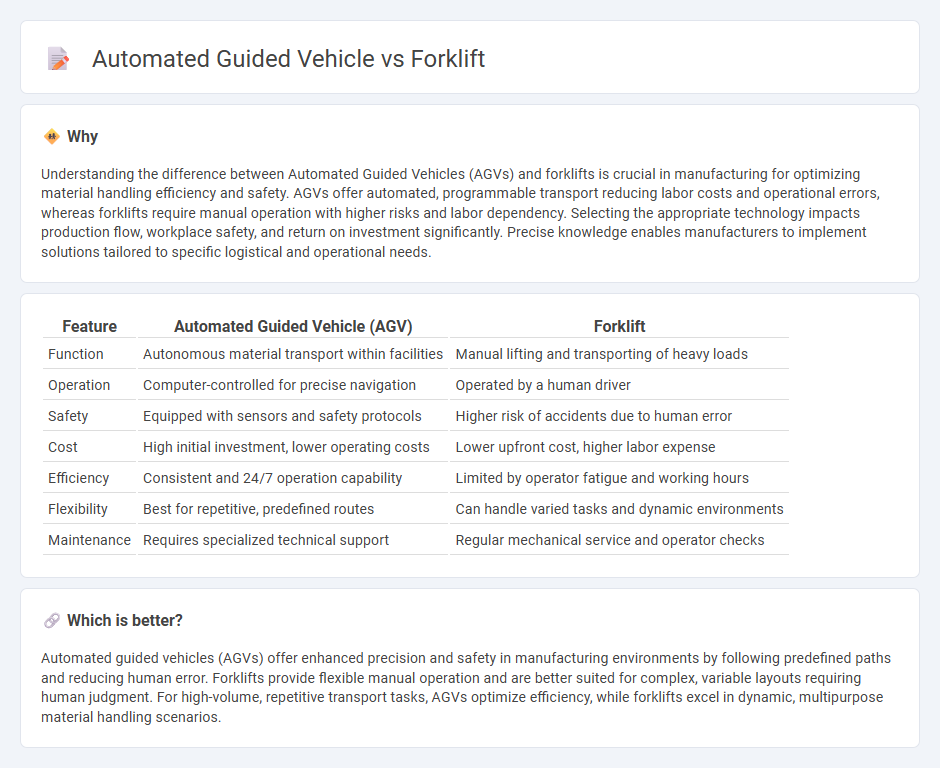 Automated Guided Vehicle vs Forklift in Manufacturing