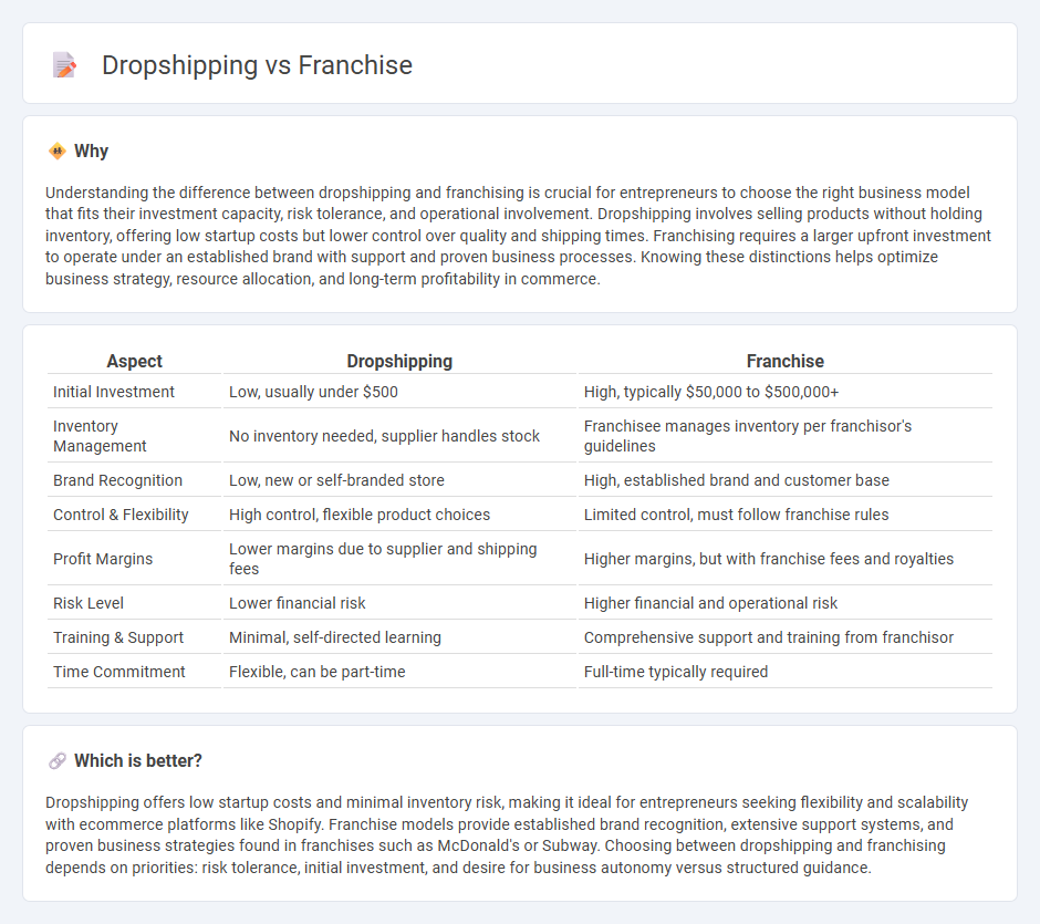 Dropshipping vs Franchise in Commerce