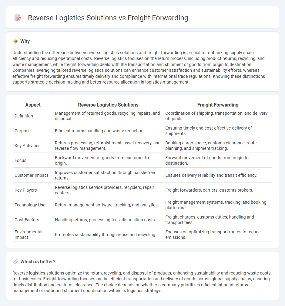 Reverse Logistics Solutions vs Freight Forwarding in Logistics