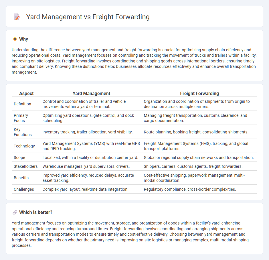 Yard Management vs Freight Forwarding in Logistics