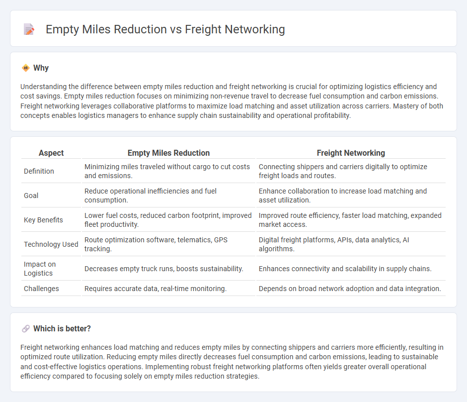 Empty Miles Reduction vs Freight Networking in Logistics