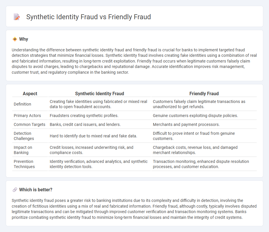 Synthetic Identity Fraud vs Friendly Fraud in Banking