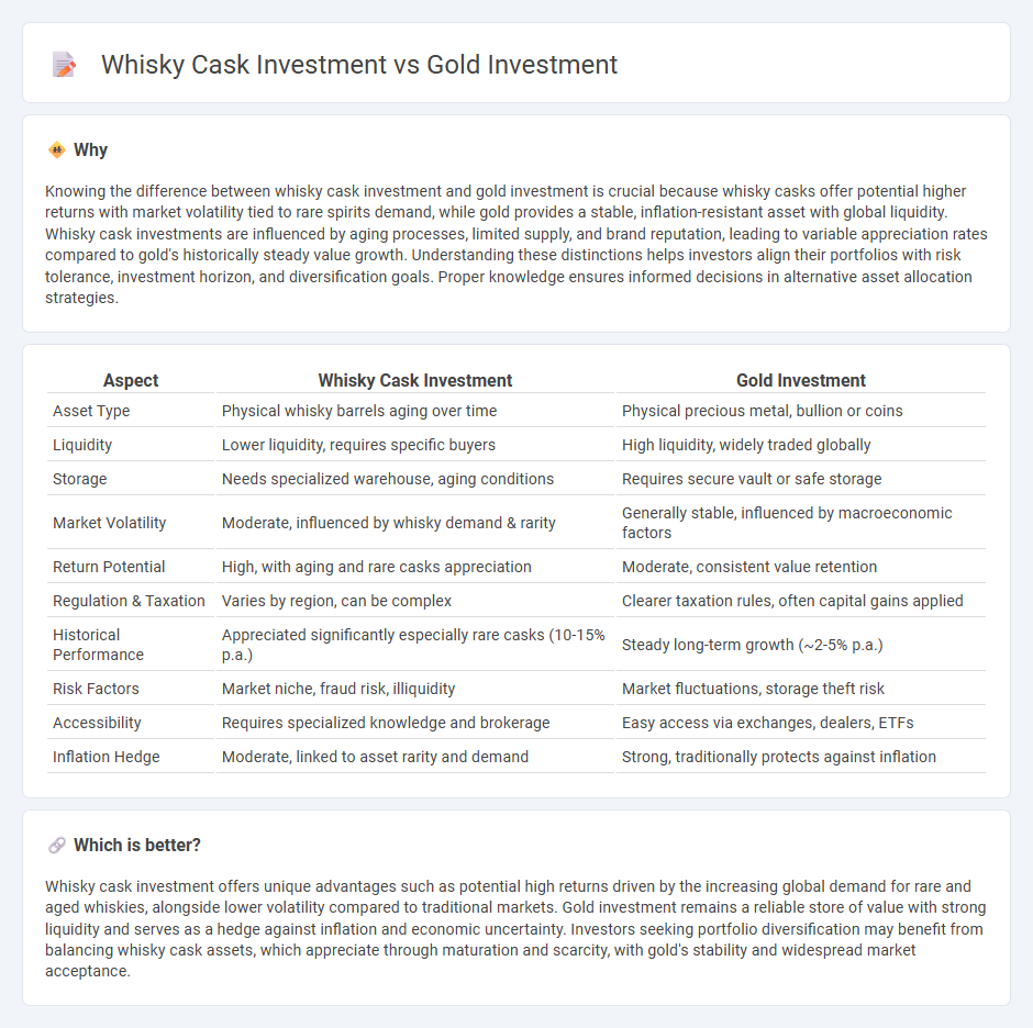Whisky Cask Investment vs Gold Investment in Investment