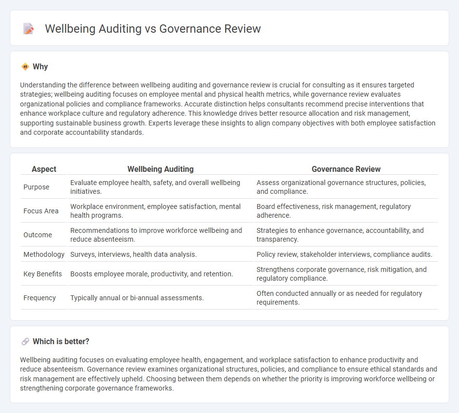 Wellbeing Auditing vs Governance Review in Consulting