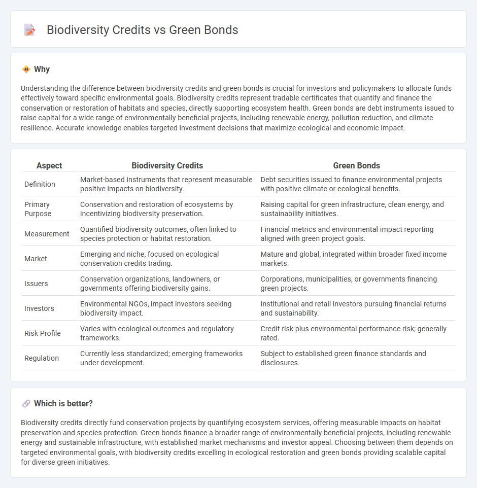 Biodiversity Credits vs Green Bonds in Economy