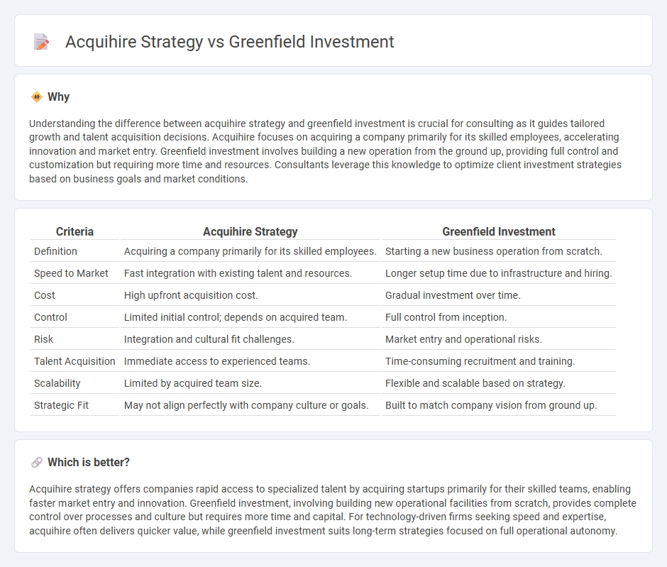 Acquihire Strategy vs Greenfield Investment in Consulting