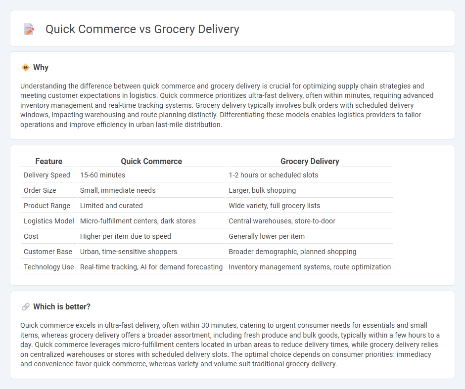 Quick Commerce vs Grocery Delivery in Logistics