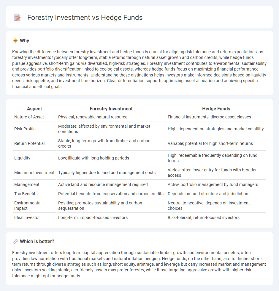 Forestry Investment vs Hedge Funds in Investment