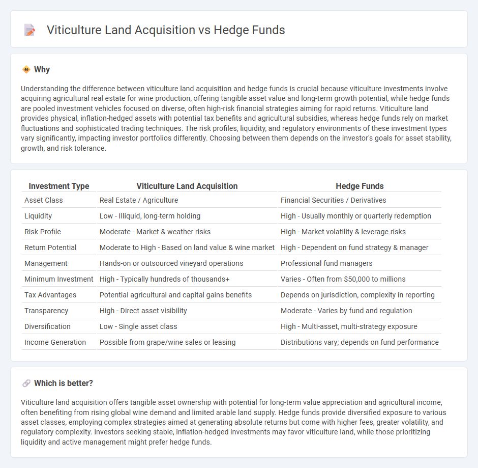 Viticulture Land Acquisition vs Hedge Funds in Investment
