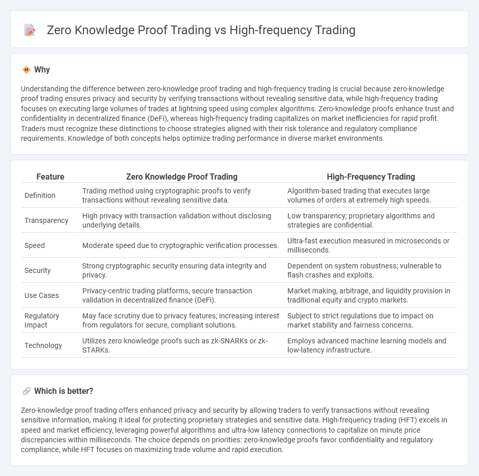 Zero Knowledge Proof Trading vs High-Frequency Trading in Trading