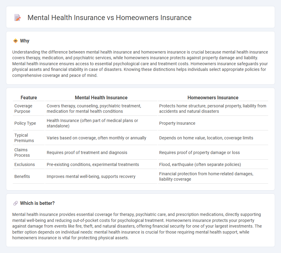 Mental Health Insurance vs Homeowners Insurance in Insurance