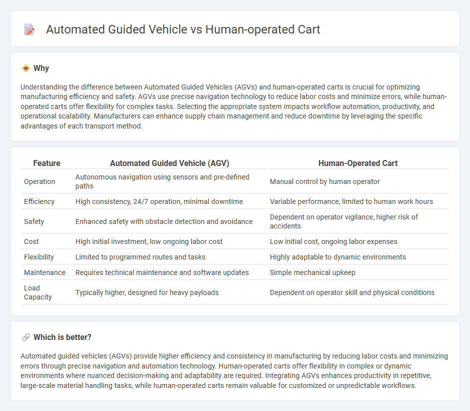 Automated Guided Vehicle vs Human-Operated Cart in Manufacturing