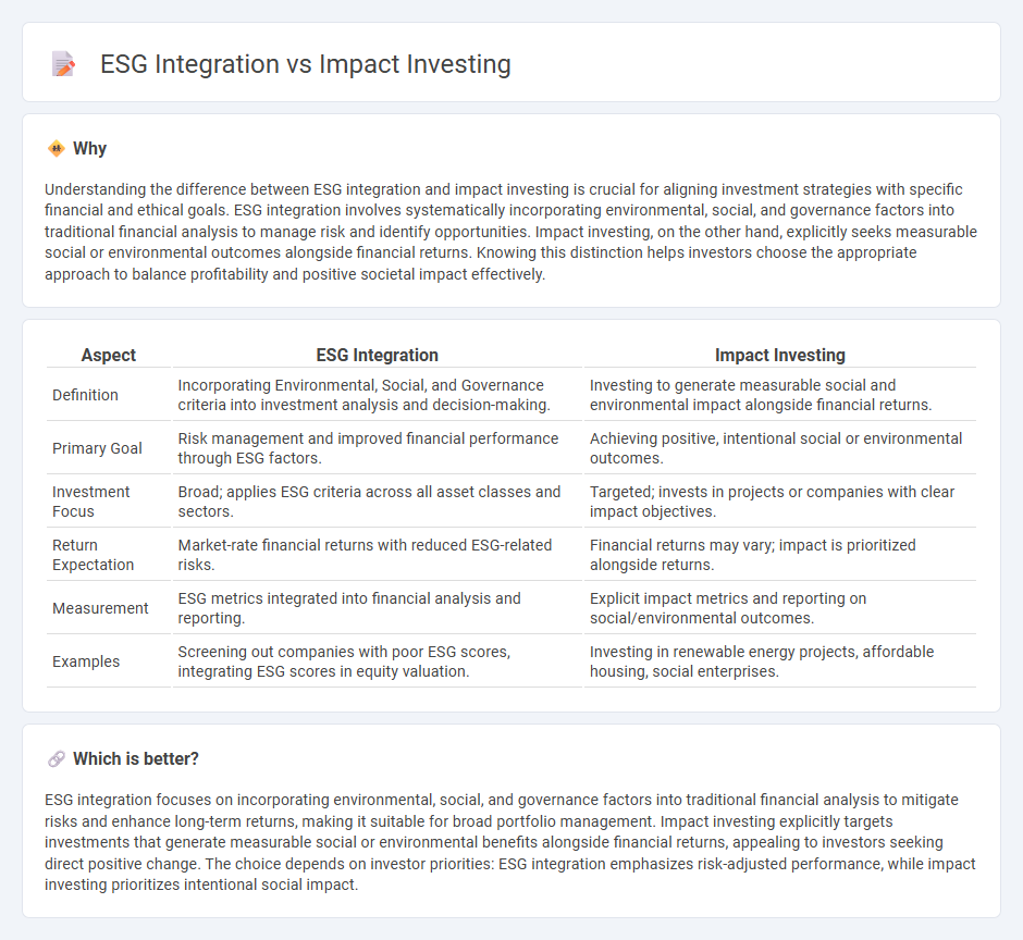 Esg Integration vs Impact Investing in Finance