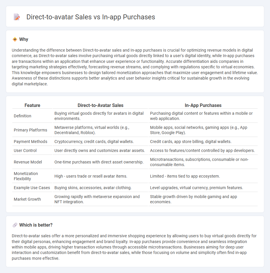 Direct-To-Avatar Sales vs In-App Purchases in Commerce