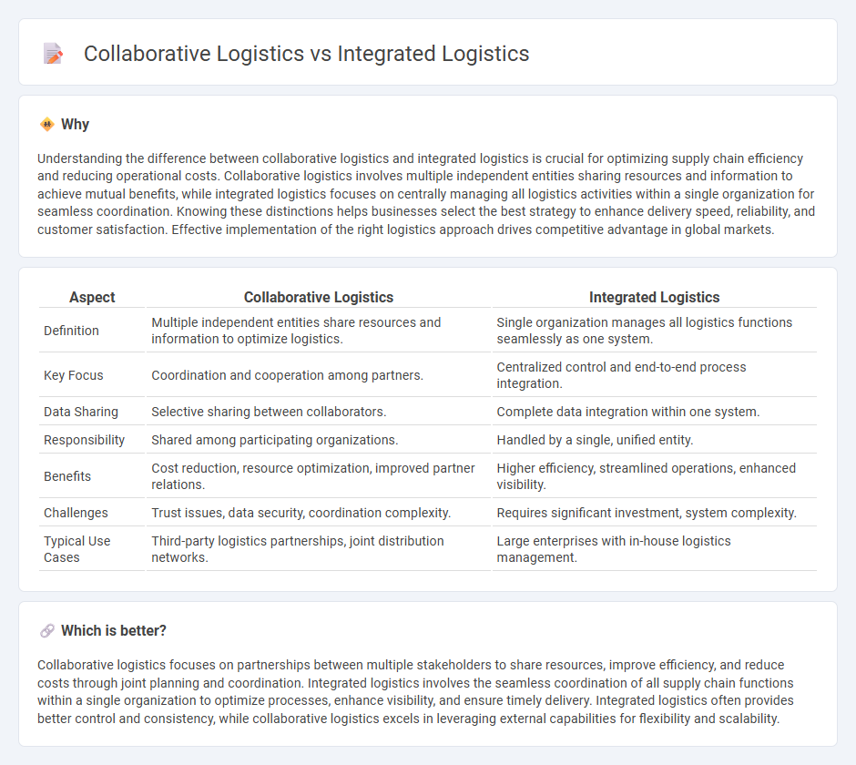 Collaborative Logistics vs Integrated Logistics in Logistics