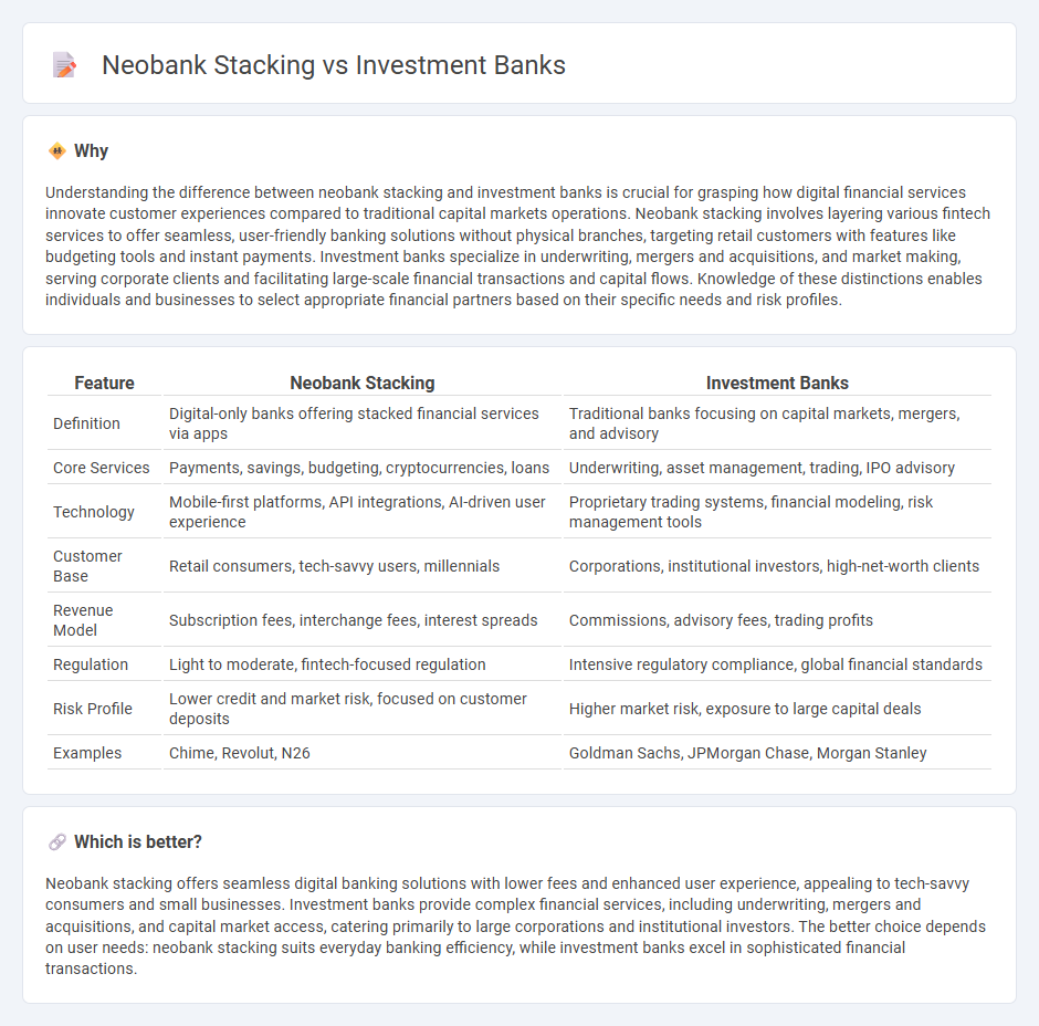 Neobank Stacking vs Investment Banks in Economy
