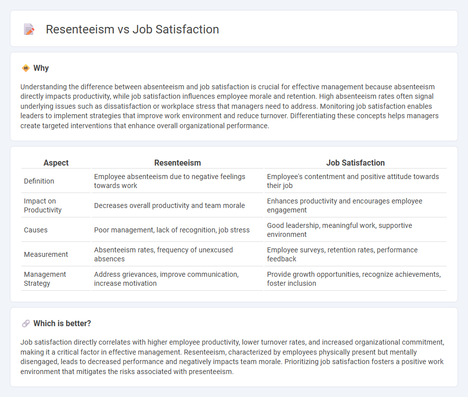 Resenteeism vs Job Satisfaction in Management