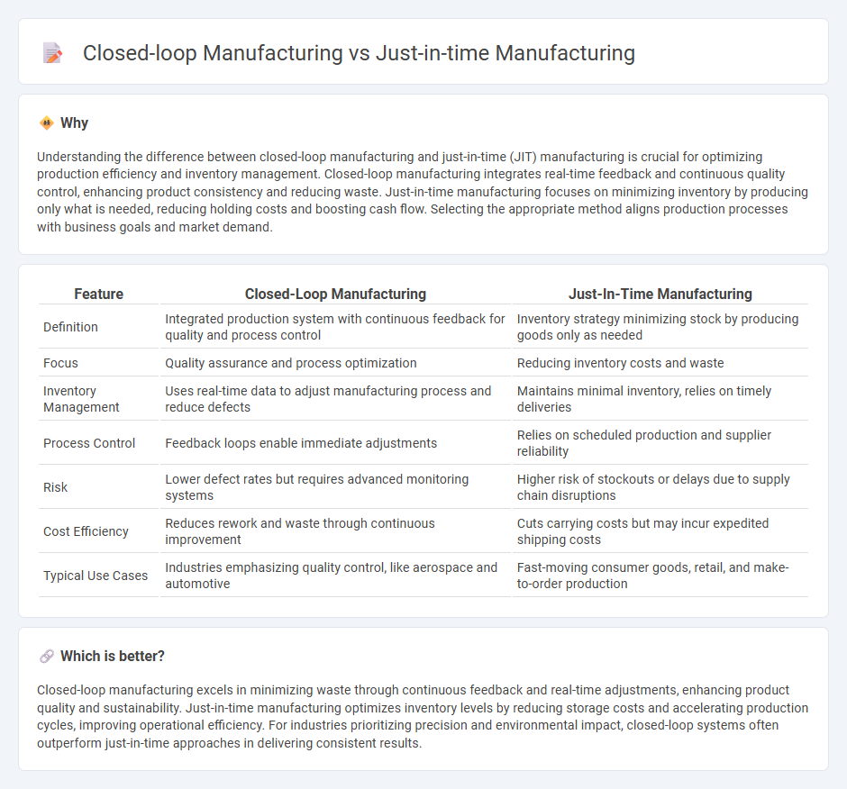 Closed-Loop Manufacturing vs Just-In-Time Manufacturing in Manufacturing