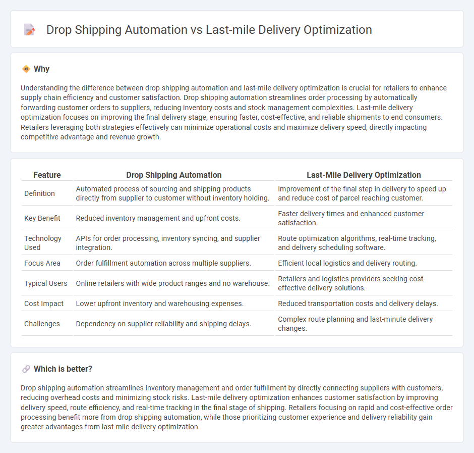 Drop Shipping Automation vs Last-Mile Delivery Optimization in Retail