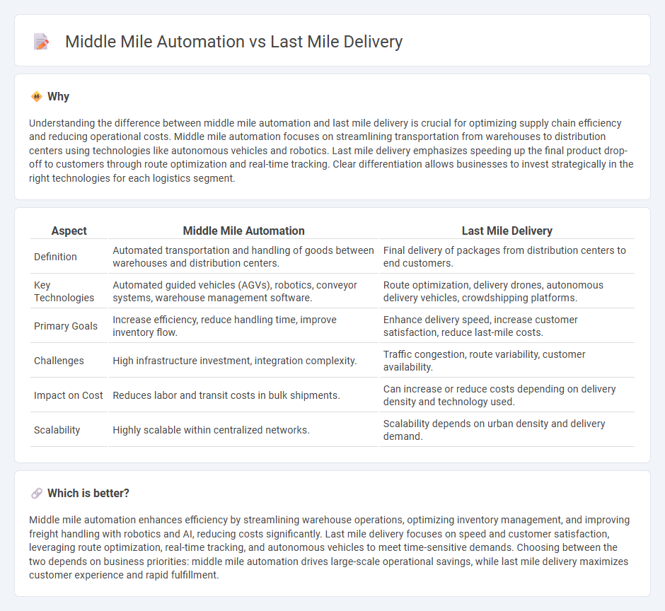 Middle Mile Automation vs Last Mile Delivery in Logistics