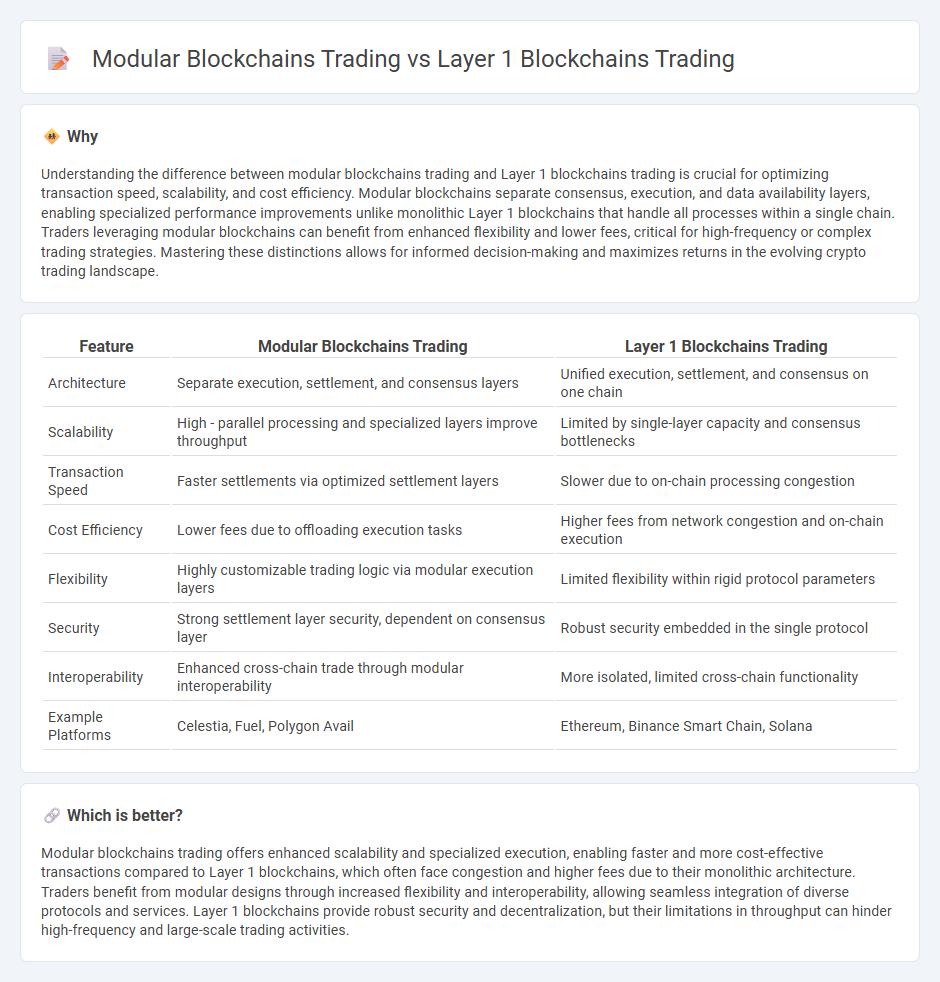 Modular Blockchains Trading vs Layer 1 Blockchains Trading in Trading