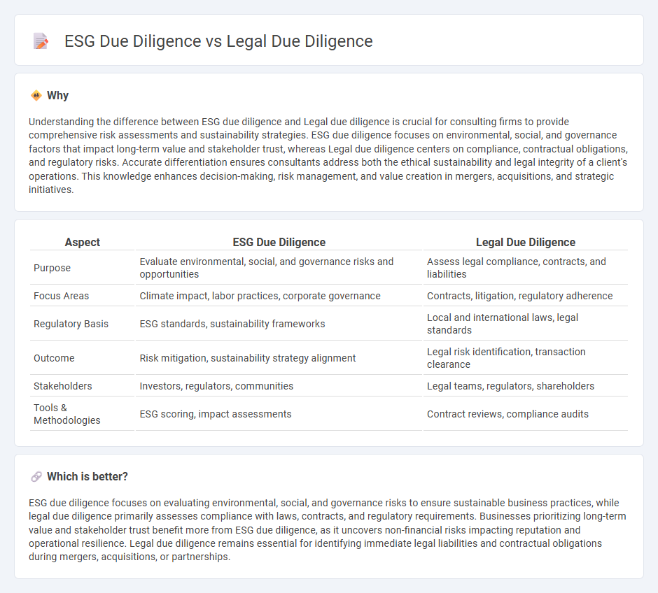 Esg Due Diligence vs Legal Due Diligence in Consulting