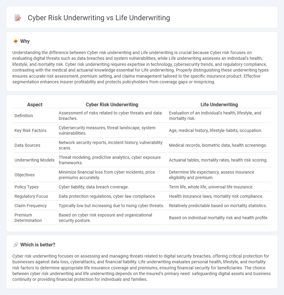 Cyber Risk Underwriting vs Life Underwriting in Insurance