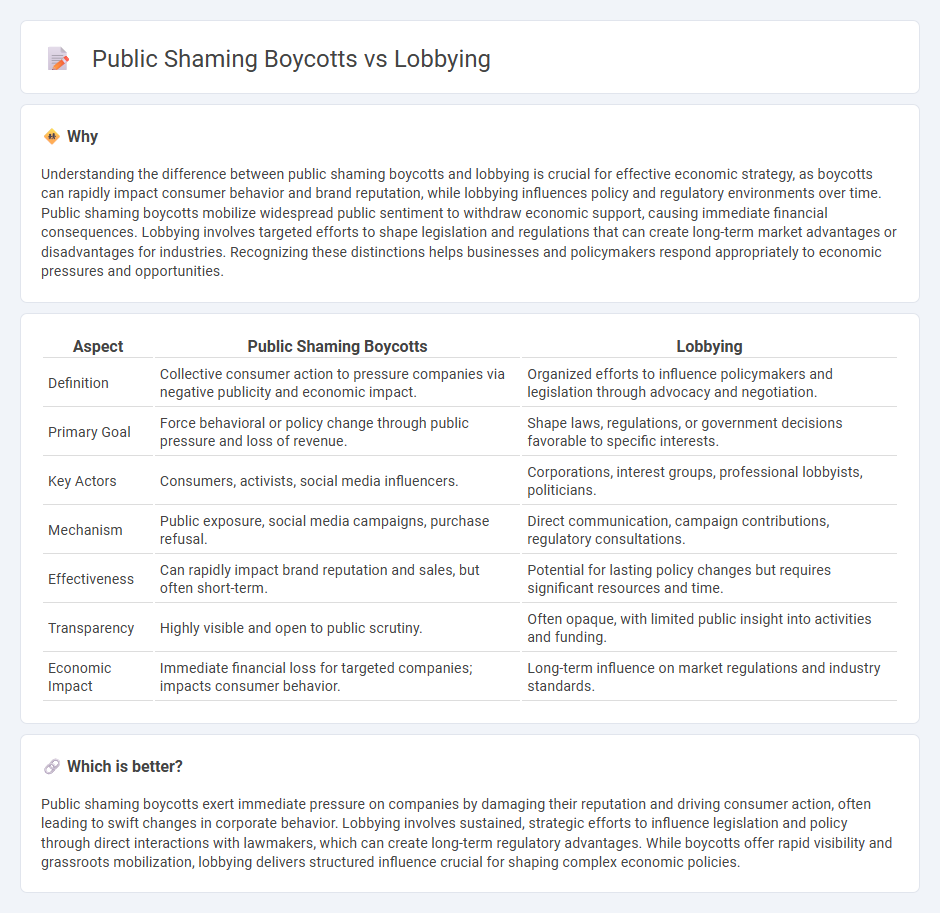 Public Shaming Boycotts vs Lobbying in Economy