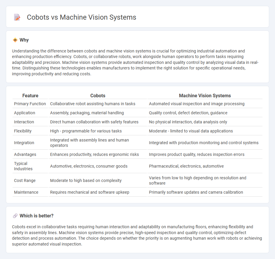 Cobots vs Machine Vision Systems in Manufacturing