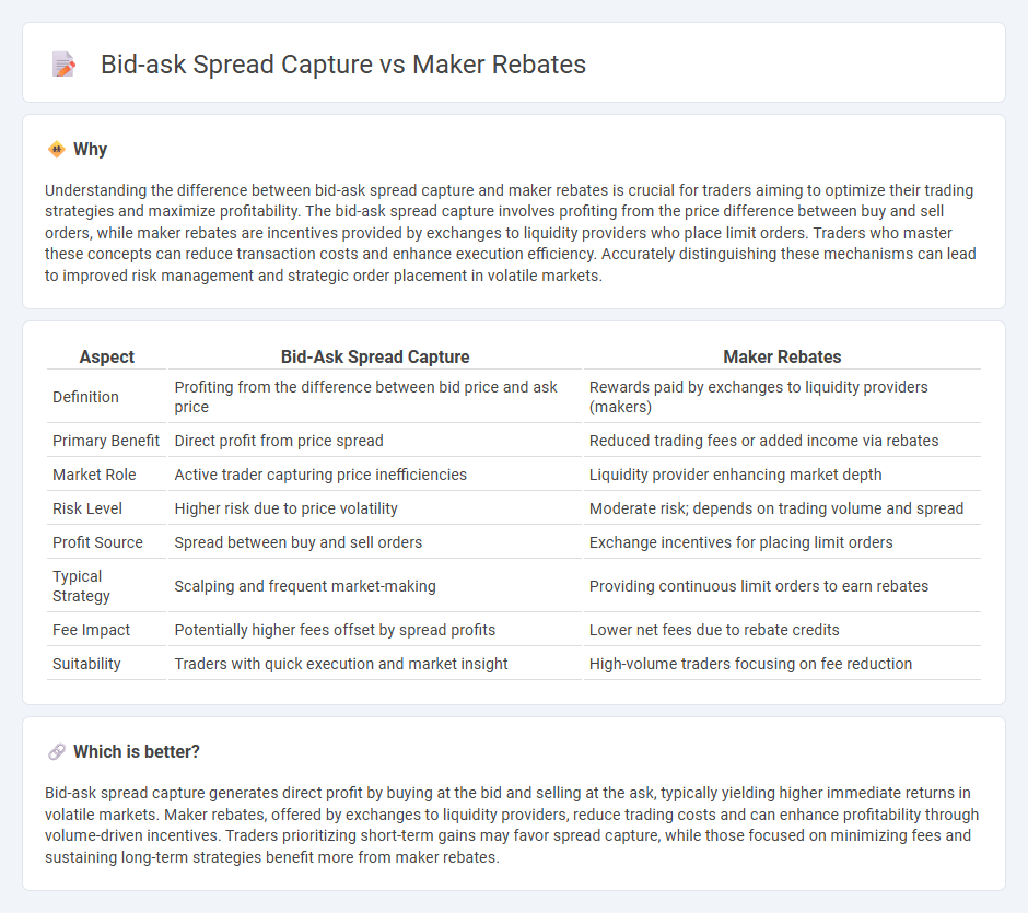 Bid-Ask Spread Capture vs Maker Rebates in Trading