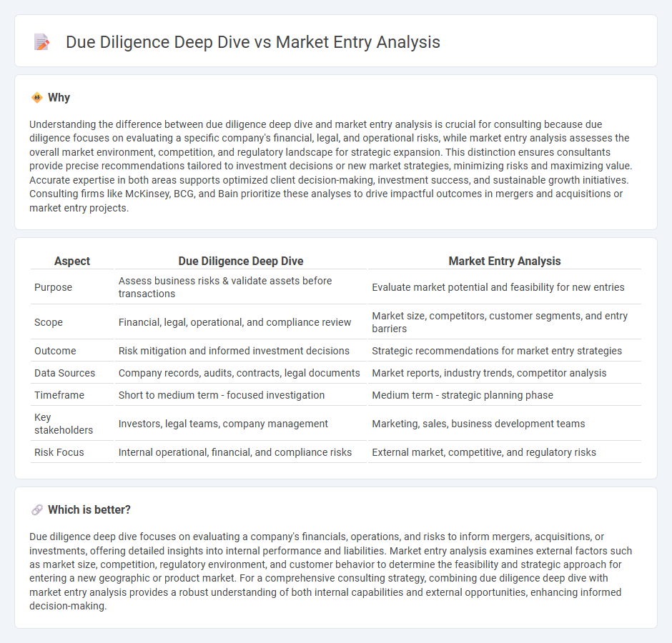 Due Diligence Deep Dive vs Market Entry Analysis in Consulting