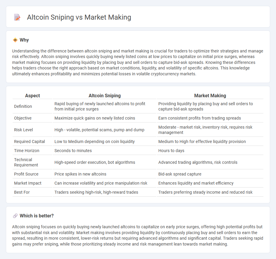 Altcoin Sniping vs Market Making in Trading