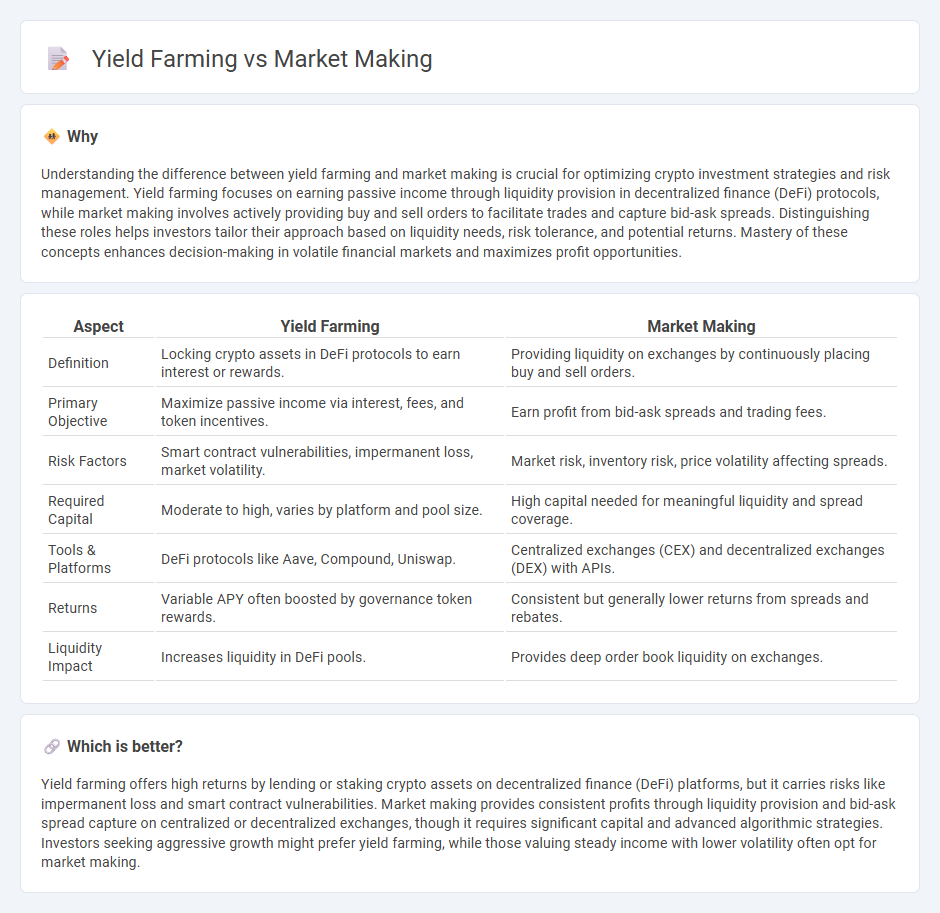 Yield Farming vs Market Making in Finance