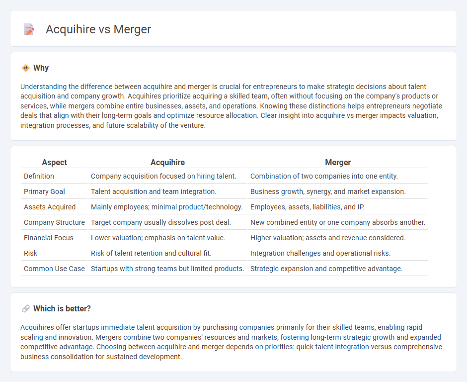 Acquihire vs Merger in Entrepreneurship