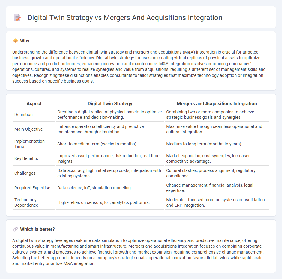 Digital Twin Strategy vs Mergers And Acquisitions Integration in Consulting