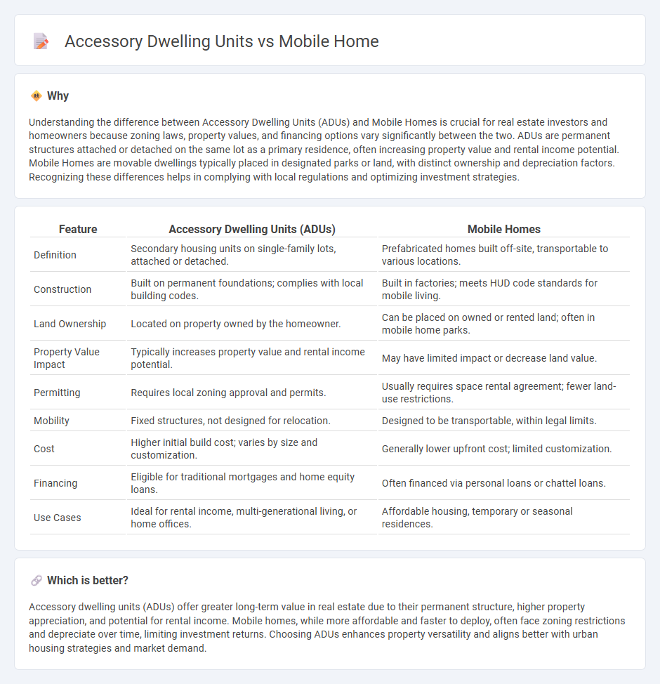 Accessory Dwelling Units vs Mobile Home in Real Estate