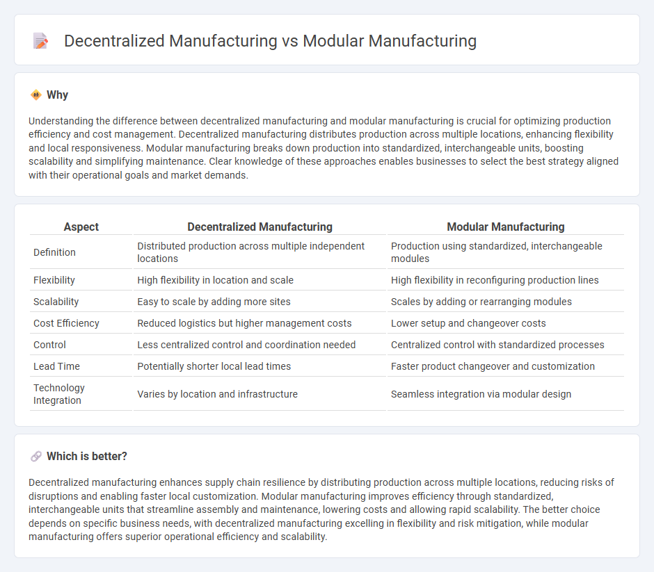 Decentralized Manufacturing vs Modular Manufacturing in Manufacturing