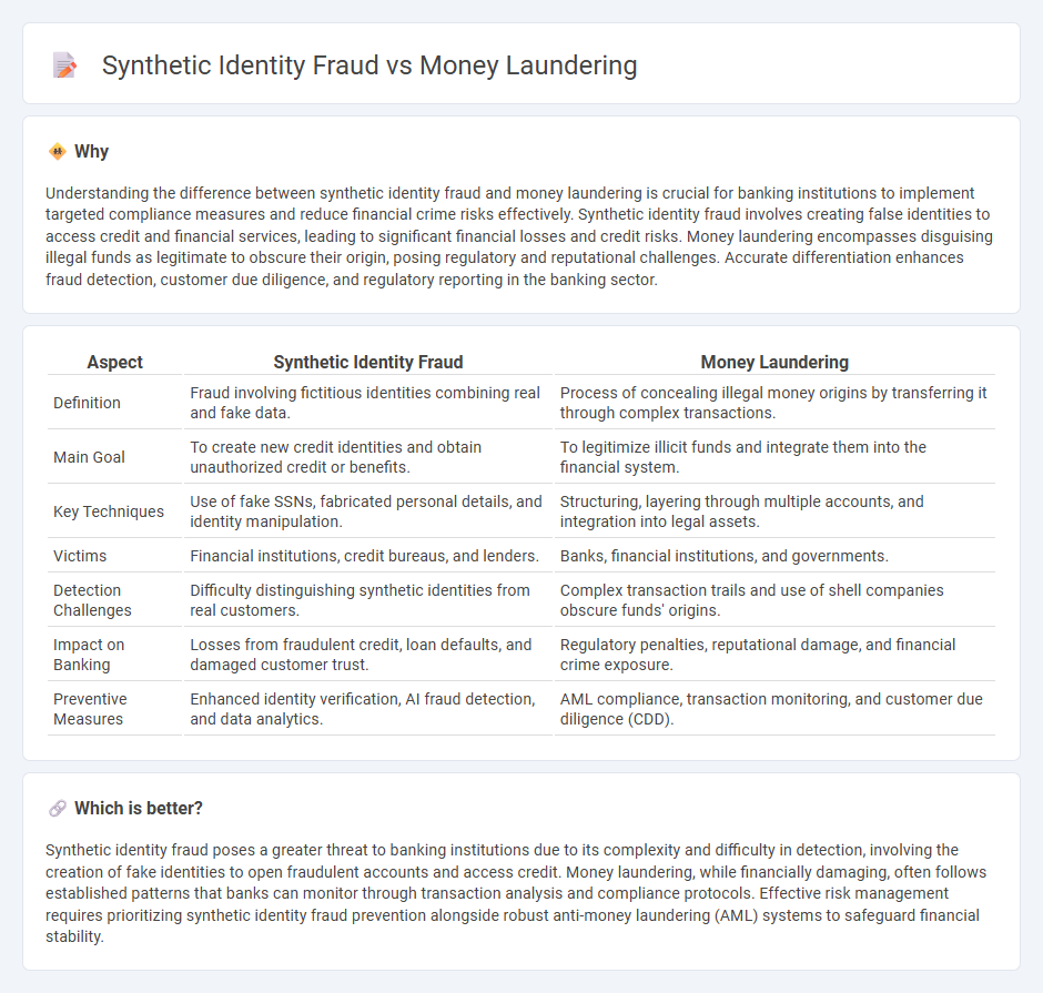 Synthetic Identity Fraud vs Money Laundering in Banking