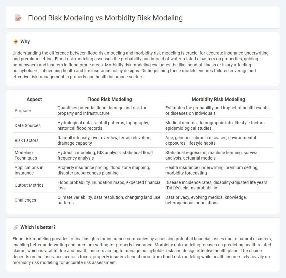 Flood Risk Modeling vs Morbidity Risk Modeling in Insurance