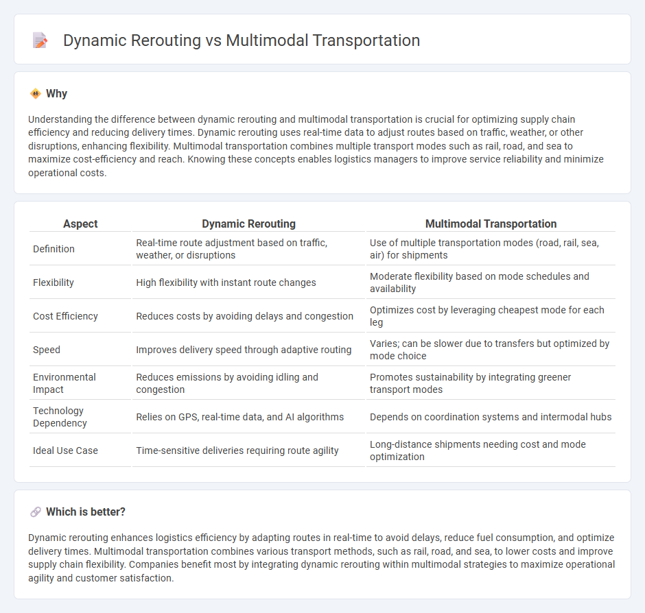 Dynamic Rerouting vs Multimodal Transportation in Logistics