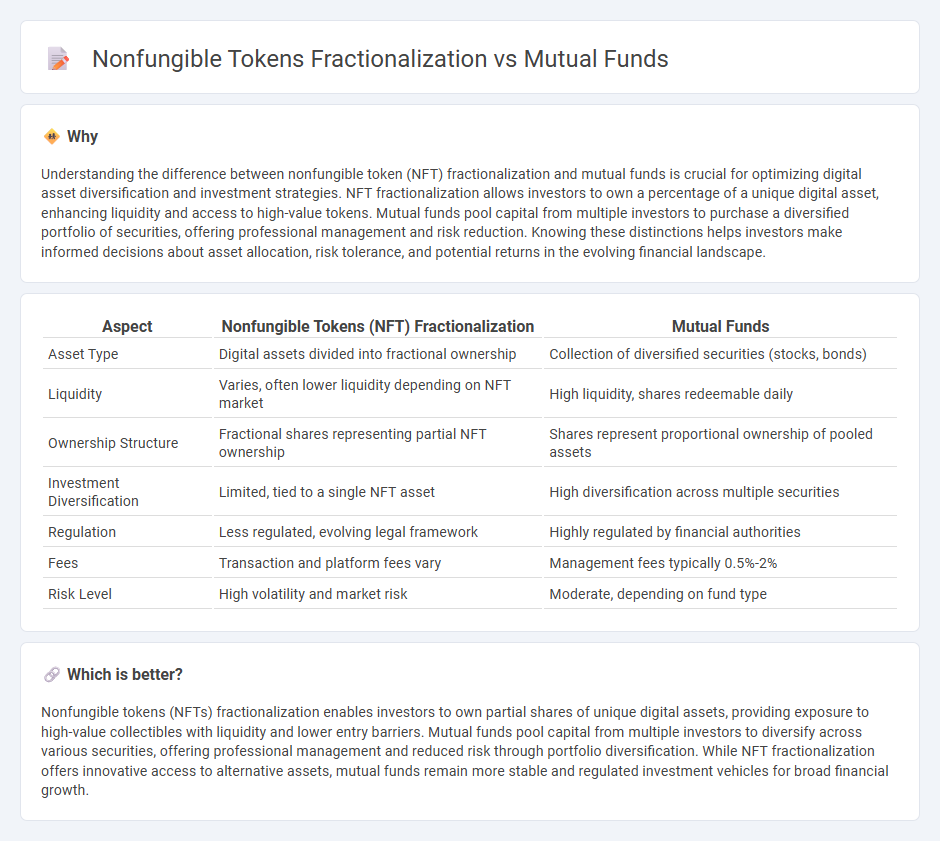 Nonfungible Tokens Fractionalization vs Mutual Funds in Finance