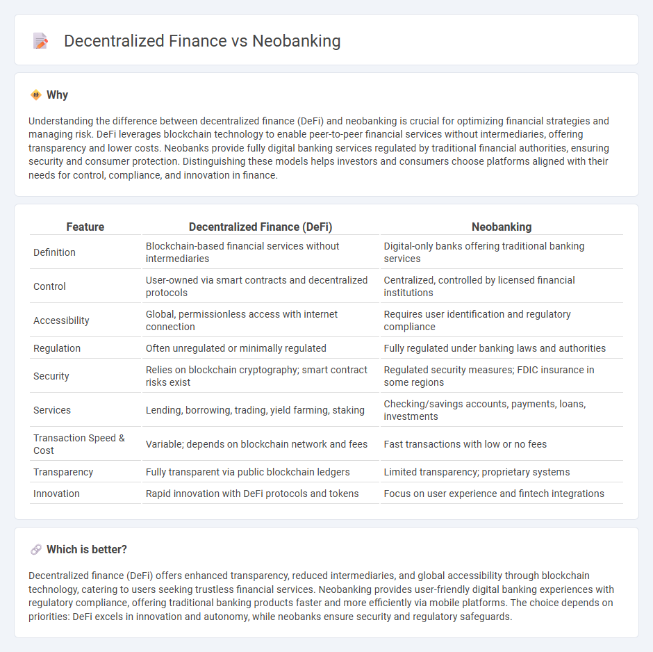 Decentralized Finance vs Neobanking in Finance