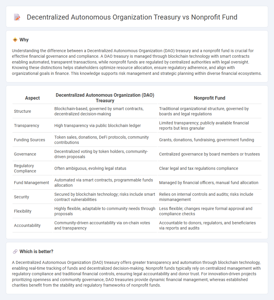 Decentralized Autonomous Organization Treasury vs Nonprofit Fund in Finance