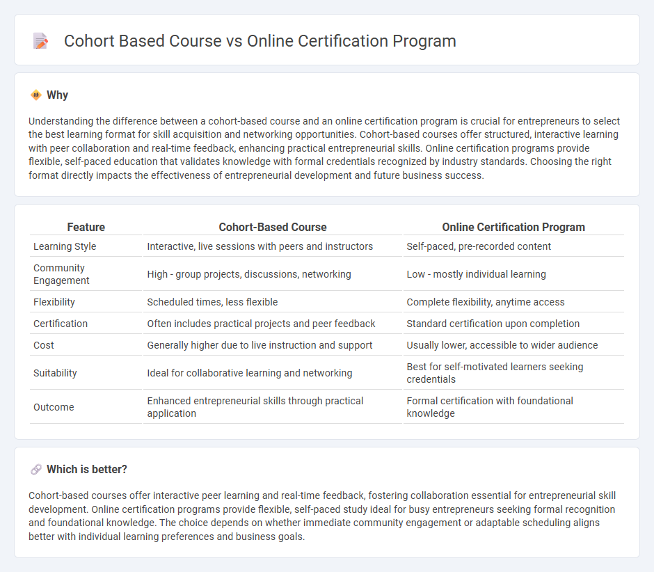 Cohort Based Course vs Online Certification Program in Entrepreneurship