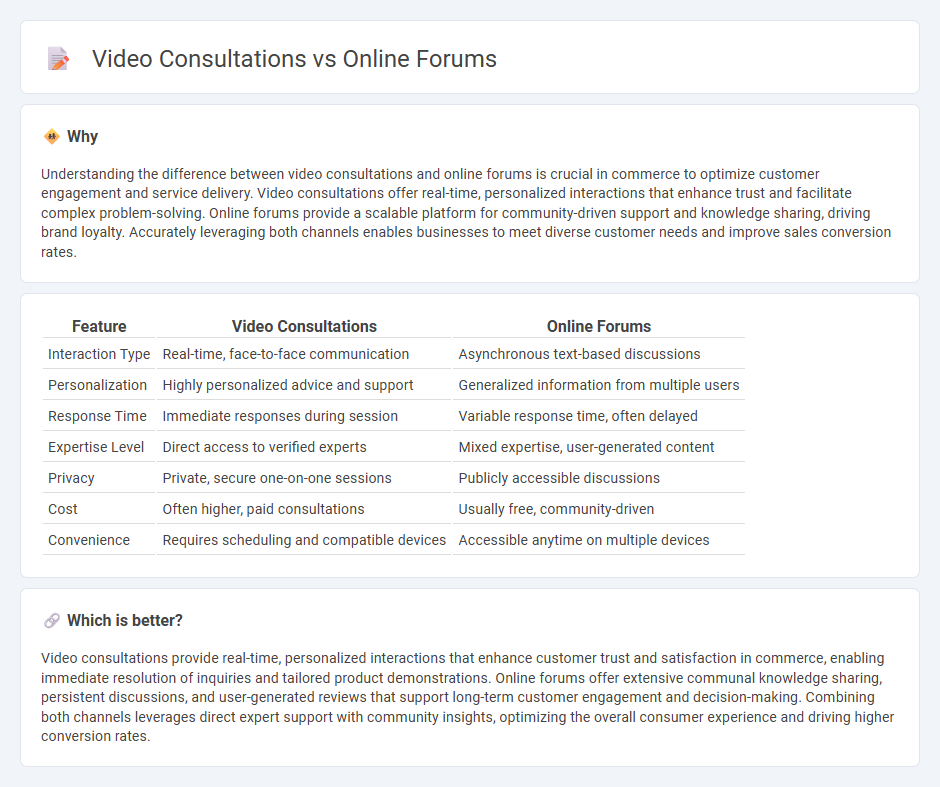 Video Consultations vs Online Forums in Commerce