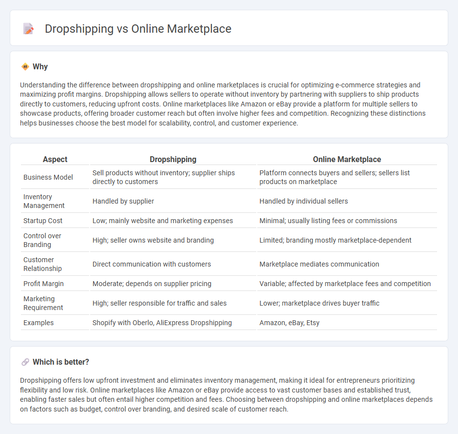 Dropshipping vs Online Marketplace in Commerce