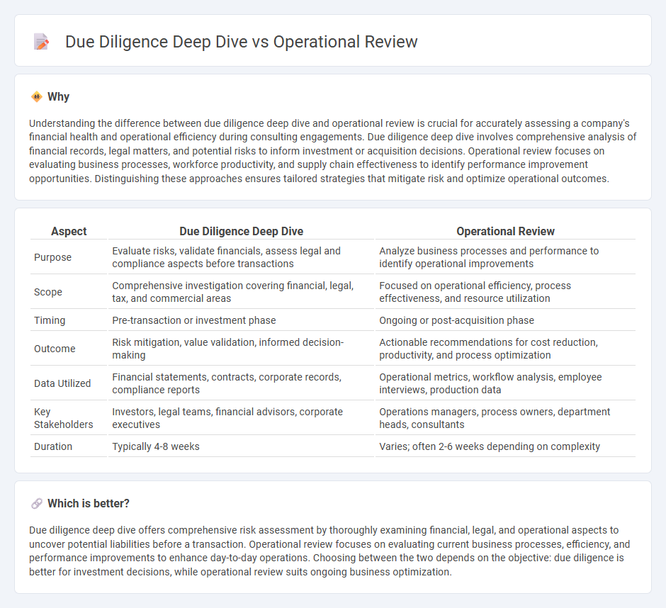 Due Diligence Deep Dive vs Operational Review in Consulting